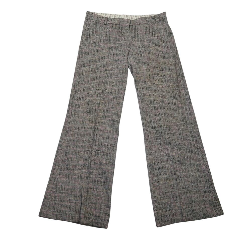 Vintage Y2K Poleci Grey Wool Blend Tweed Low Rise Wide Leg Pants 8
